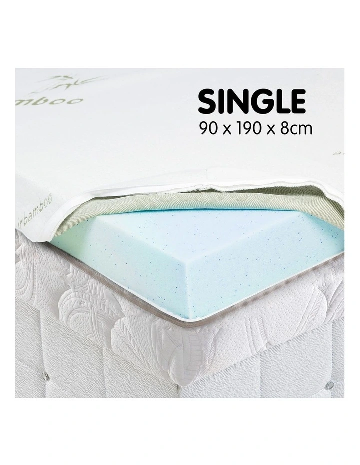 Laura Hill Cool Gel Memory Foam 8cm Mattress Topper Bamboo Fabric Cover Ecologic Single 4 Laura Hill Cool Gel Memory Foam 8cm Mattress Topper Bamboo Fabric Cover Ecologic Single - Image 2