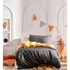 Linen House Kids Smiles All Round Quilt Cover Set In Charcoal/Apricot -Sheridan Shop unnamed file 1322