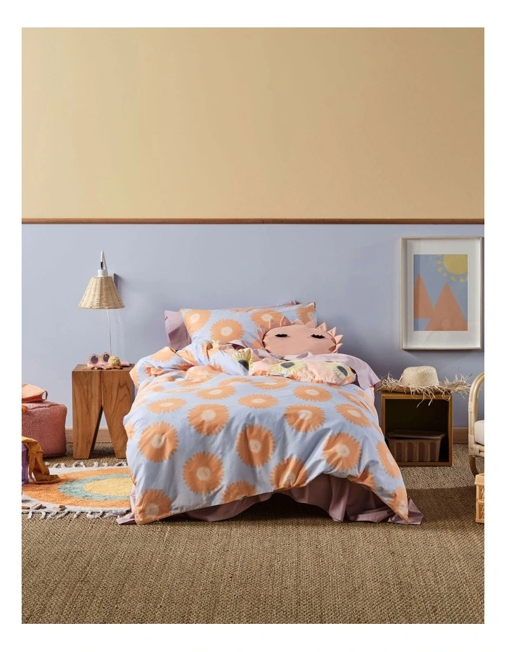 Linen House Kids Hello Sunshine Quilt Cover Set In Peach 4 Linen House Kids Hello Sunshine Quilt Cover Set In Peach - Image 2