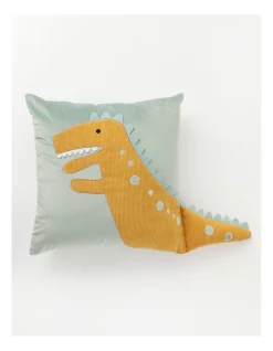 Sheridan Shop 2 Milkshake Dino T-Rex Corduroy Cushion In Green