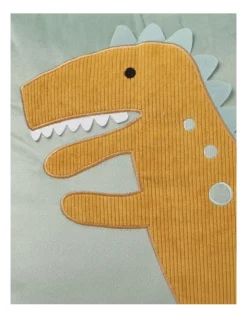 Milkshake Dino T-Rex Corduroy Cushion In Green -Sheridan Shop unnamed file 1454