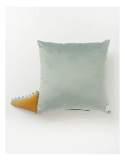 Milkshake Dino T-Rex Corduroy Cushion In Green -Sheridan Shop unnamed file 1455