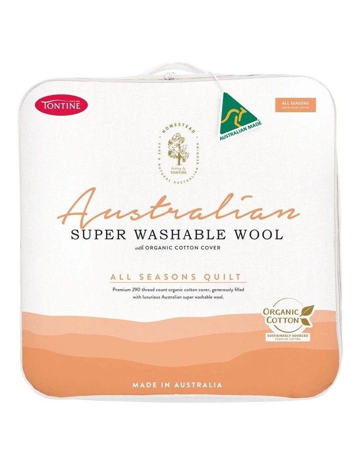 Tontine Homestead Australian Super Washable Wool With Organic Cotton Cover All Seasons Quilt 3 Tontine Homestead Australian Super Washable Wool With Organic Cotton Cover All Seasons Quilt