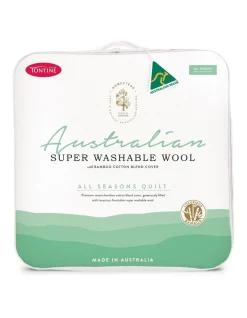 Tontine Homestead Australian Super Wash Wool With Bamboo Quilt White