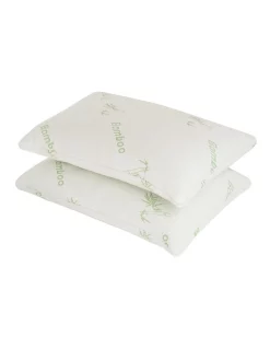 Royal Comfort Bamboo Covered Memory Foam Pillow Twin Pack