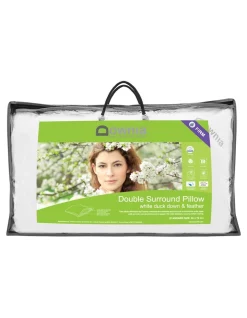 Downia Double Surround White Duck Down & Feather Pillow - Firm