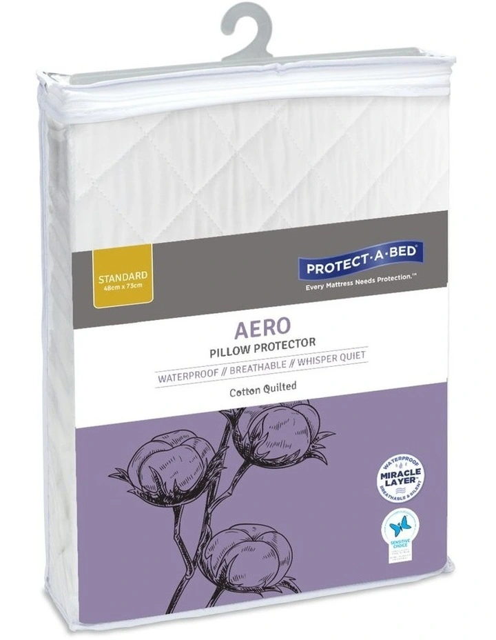 Protect-A-Bed Aero Cotton Quilted Waterproof Pillow Protector 3 Protect-A-Bed Aero Cotton Quilted Waterproof Pillow Protector